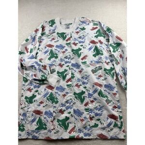 Medline Scrub Jacket X-Large Snap Front Cuffed Wrists Multicolor New